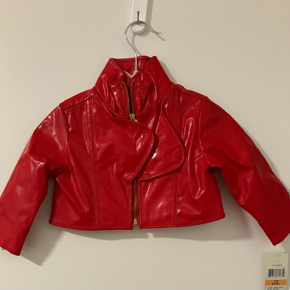 Guess Vibrant Red Faux Leather Jacket